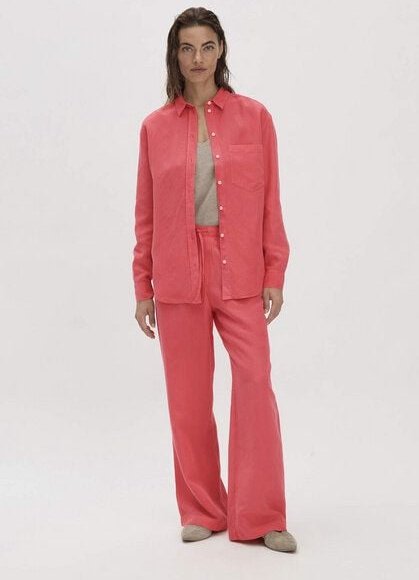 hessnatur Hose Straight Leg Relaxed aus TENCEL Lyocell mit Leinen