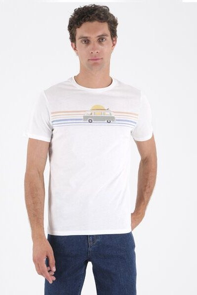 ORGANICATION T-Shirt aus Bio-Baumwolle mit Wagen-Print