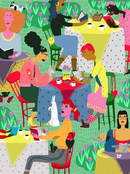 Photocircle Poster / Leinwandbild - Spring Reading Club