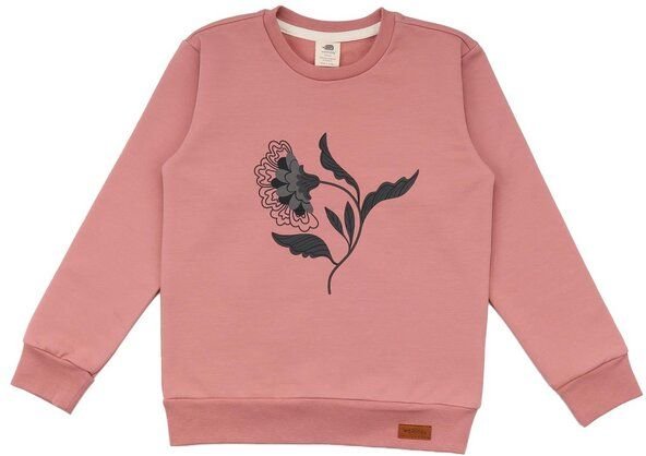 Baby Sweatshirt GOTS zertifiziert, Bio-Baumwolle, rosé, „Cheerful Flowers“, Blumen-Print, weich – Walkiddy