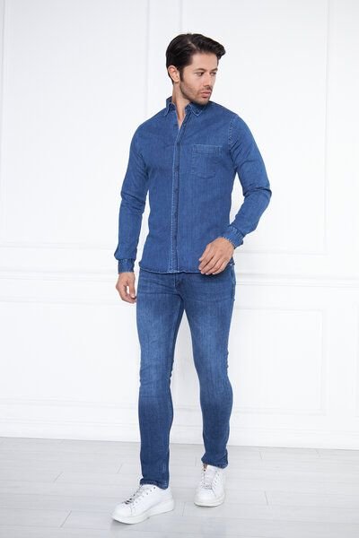 Bruno Barella Jeanshemd aus Bio Baumwolle