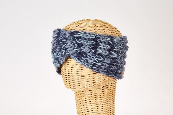 short'n'pietz Schurwollstirnband meliert, handgestrickt