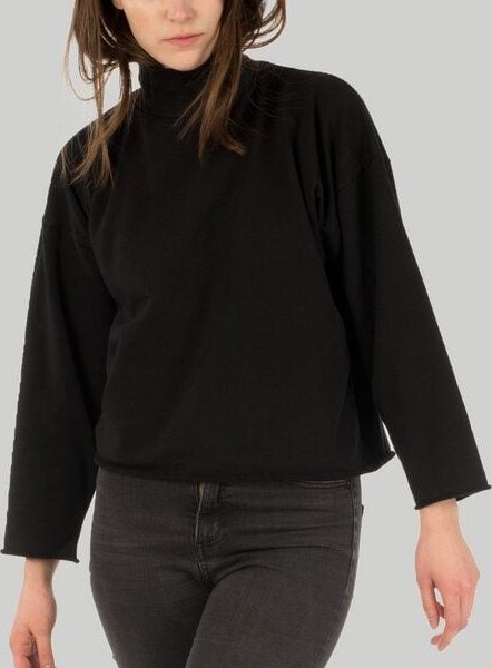 KOLO Berlin Kragenpullover Lil aus Bio-Baumwolle - schwarz / frost - unisex