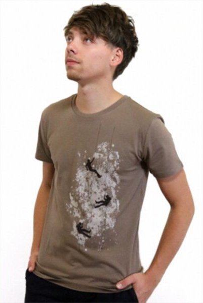 Spangeltangel Herrenshirt "Kletterer", bedruckt, Herren, Siebdruck, sportlich