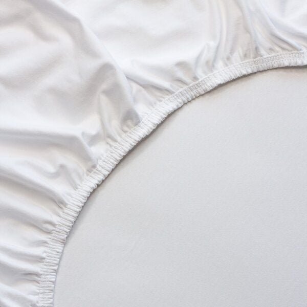 Lesen - Design-Bettwäsche Spannbettlaken aus BIO-Baumwolle für Doppelbett – Weiß