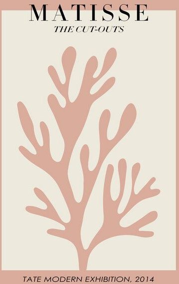 Photocircle Poster / Leinwandbild - Matisse – Botanisches Design altrosa / beige