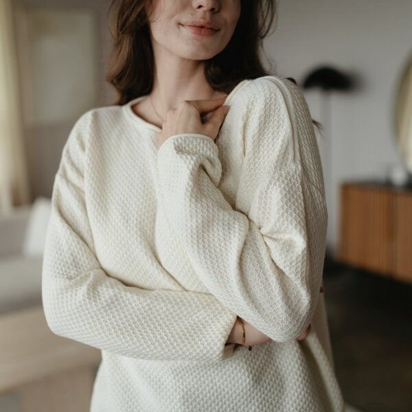 NORDLICHT Pullover mit Struktur Viola