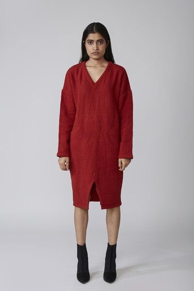 ÏMAIMA Susan oversize Kleid aus hand-gewebter Biobaumwolle