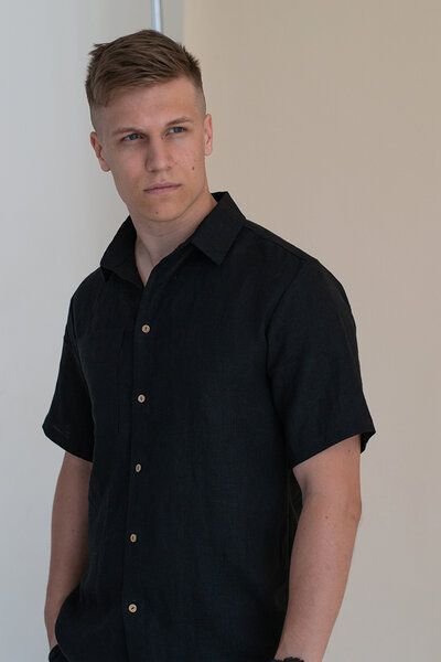 Thumbnail - gust. Herren Kurzarm Leinenhemd - Linen shirt - Short sleeve - 100% Bio-Leinen