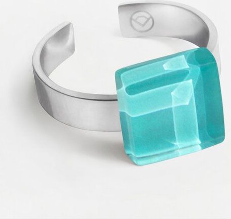ALEXASCHA Geometrischer Ring aus Glas, mini | PUREFORM