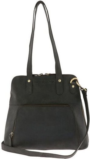 Thumbnail - MoreThanHip Retro-Handtasche aus mattem Vintage-Öko-Leder - Poppy - braun oder schwarz