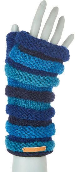 short'n'pietz Schurwollhandstulpen in Streifenmuster, handgestrickt