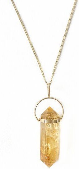 Crystal and Sage Zitrin Halskette vergoldet