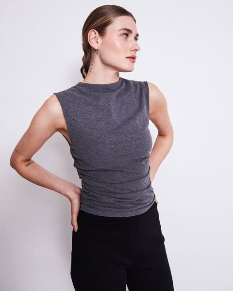 Thumbnail - JAN N JUNE Top RAFO soft dark grey GOTS