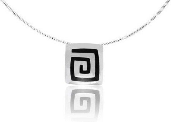 pakilia Silber Kette Azteken Spirale Fair-Trade und handmade