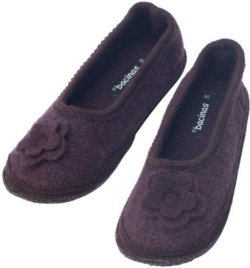 Bacinas Warme Ballerina Hausschuhe Damen Schurwolle Wollwalk Filzsohle