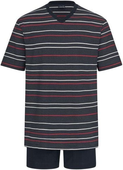 Ammann Herren Schlafanzug kurz V-Ausschnitt aus Bio-Baumwolle