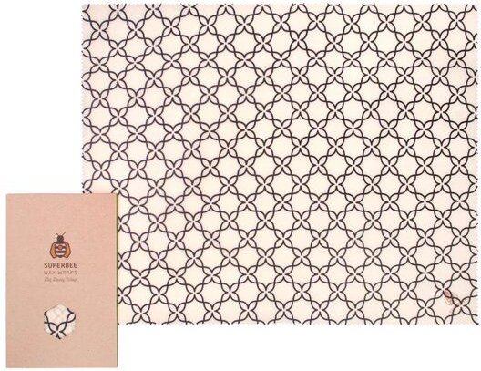 SuperBee Bienenwachstuch XXL 40 cm x 50 cm - die nachhaltige und flexible Alternative zu Plastik - verschiedene Designs