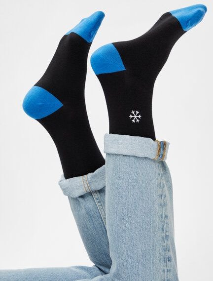 Natural Vibes Bestickte Socken | Flammenmotiv | Bio GOTS | Bunte Socken | Herren Damen Socken