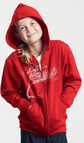 Peaces.bio - handbedruckte Biomode Kinder Zip-Hoodie Windy Tree