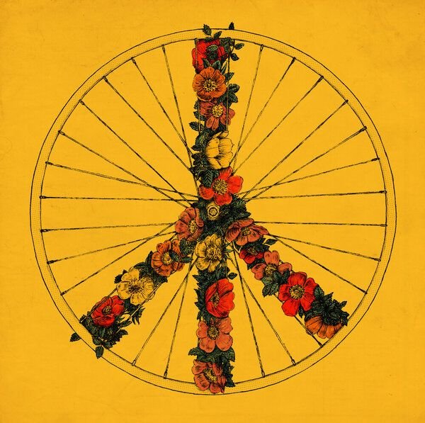 Photocircle Poster / Leinwandbild - Peace and Bike