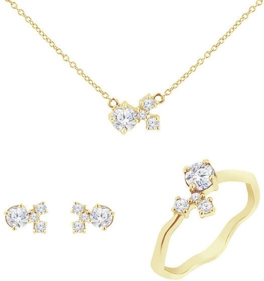 Eppi Cluster Schmuckset mit Moissaniten und Lab Grown Diamanten Halli