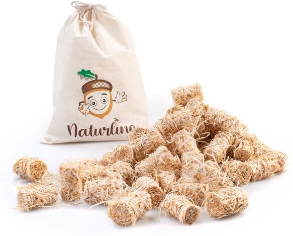 naturling Holzwolle Anzünder gewachst 10kg - ca. 800 Anzünder - mit Vorratsbeutel