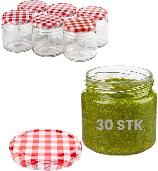mikken Einmachgläser 210ml mit Deckel Marmeladengläser Einkochgläser Pestogläser Dessertgläser