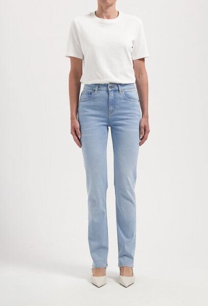 MUD Jeans Damen Jeans "Logan High Slim - Light Aged"