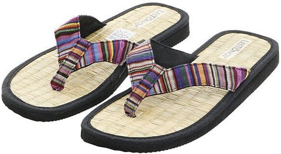 Les Tôngs JUNCUS-V Karafuru gesunde Zimtlatschen - vegane Flip-Flops mit Zimtsohle