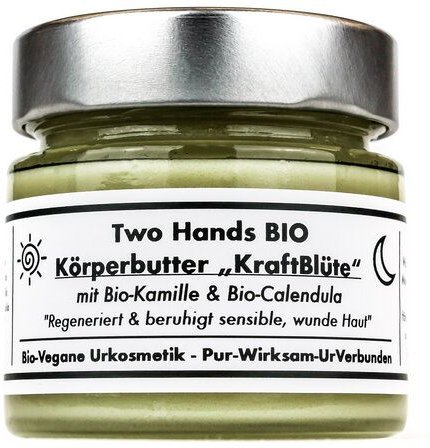 Two Hands BIO Körperbutter „KraftBlüte“ mit Bio-Kamille & Bio-Calendula - für Gesicht & Körper - Bio Vegan