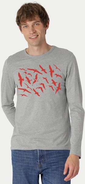 Peaces.bio - handbedruckte Biomode Bio-Herren-Langarmshirt Möwen