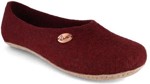 WoolFit Ballerina Hausschuhe mit vegetabiler Ledersohle und Filzeinlage