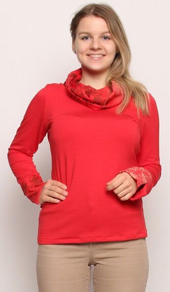 Peaces.bio - handbedruckte Biomode Kuschelrolli Rosenzauber in Rot