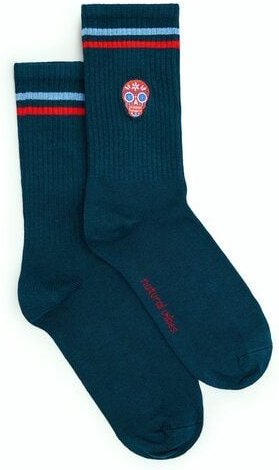 Natural Vibes Skull Socken Bio GOTS | Totenkopf Tennissocken | Bunte Socken | Herren Damen Socken