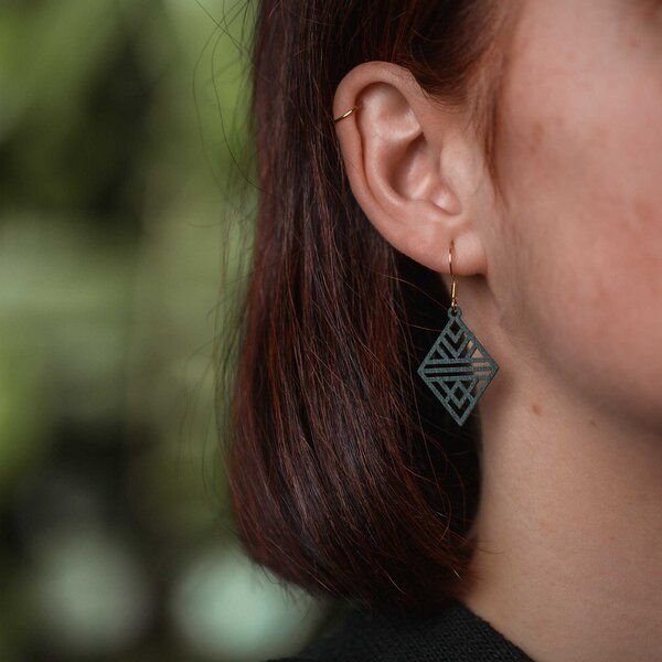 feinformart Ohrringe / Ohrhänger aus Holz - Tribal Echo