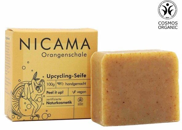 NICAMAᵘᵖ Upcycling-Seife mit Peelingeffekt - Orangenschale