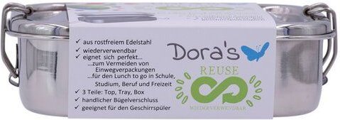Dora's Edelstahlbox mit Einlagefach