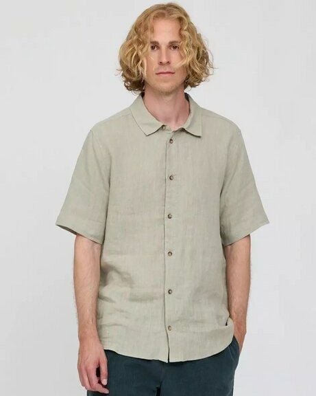 Mazine Kurzarm Hemd aus 100% Leinen