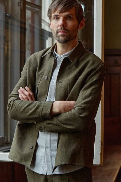 About Companions Klassisches Overshirt-Jacke OWE aus nachhaltiger Winterleinenmischung