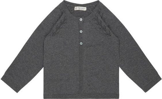 sense-organics Strickjacke HURIT mit Ajourmuster in dunkelgrau von Sense Organics GOTS