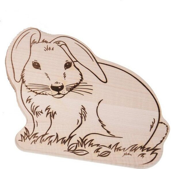 ReineNatur Brettchen Hase - Vesperbrett – Ahorn - Größe: 24x21x1,2 cm