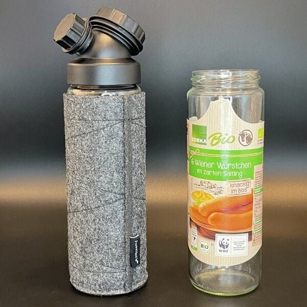 JN JuNiki's Set: JuNiki´s Würstchen® Verschluss + Filzhülle grau