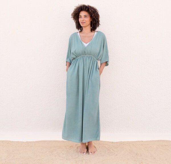 GEENY - Damen - JAYA-UNIQUE - schöner Jumpsuit,Färbung mit Indigo-Blättern, als Beach, Resort oder Evening Wear, handgem...