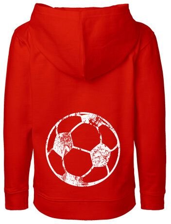 HANDGEDRUCKT Unisex Kinder Zip Up Hoody "Fußball"