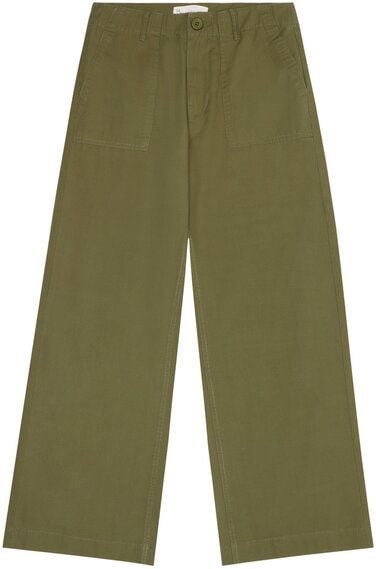 KnowledgeCotton Apparel POSEY Midrise weite Slubgarn-Cropped-Hosen GOTS/Vegan