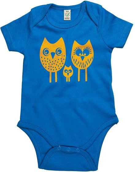 HANDGEDRUCKT "drei Eulen" Baby Body