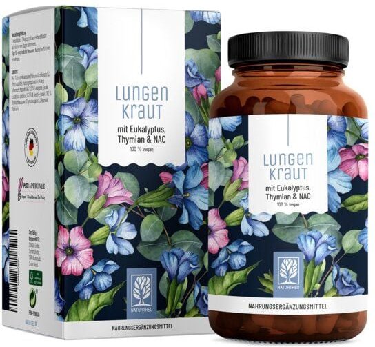 Lungenkraut Thymian Eukalyptus NAC 120 vegane Kapseln Naturtreu®