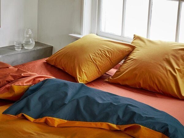 Yumeko Bettwäsche Perkal Double Face Ochre/Navy