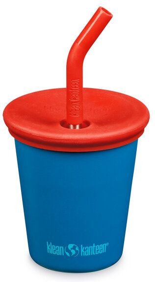 Klean Kanteen Edelstahl Trinkbecher Kid's Cup 296 ml mit Deckel und Trinkhalm